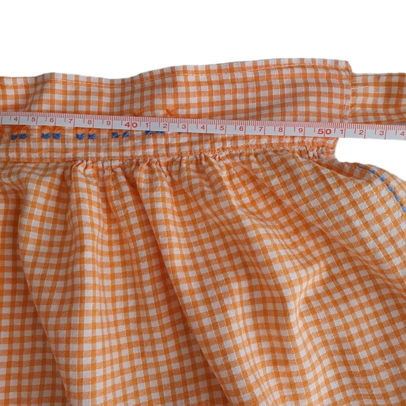 Vintage Handmade Gingham Orange Apron - Picture 6 of 9
